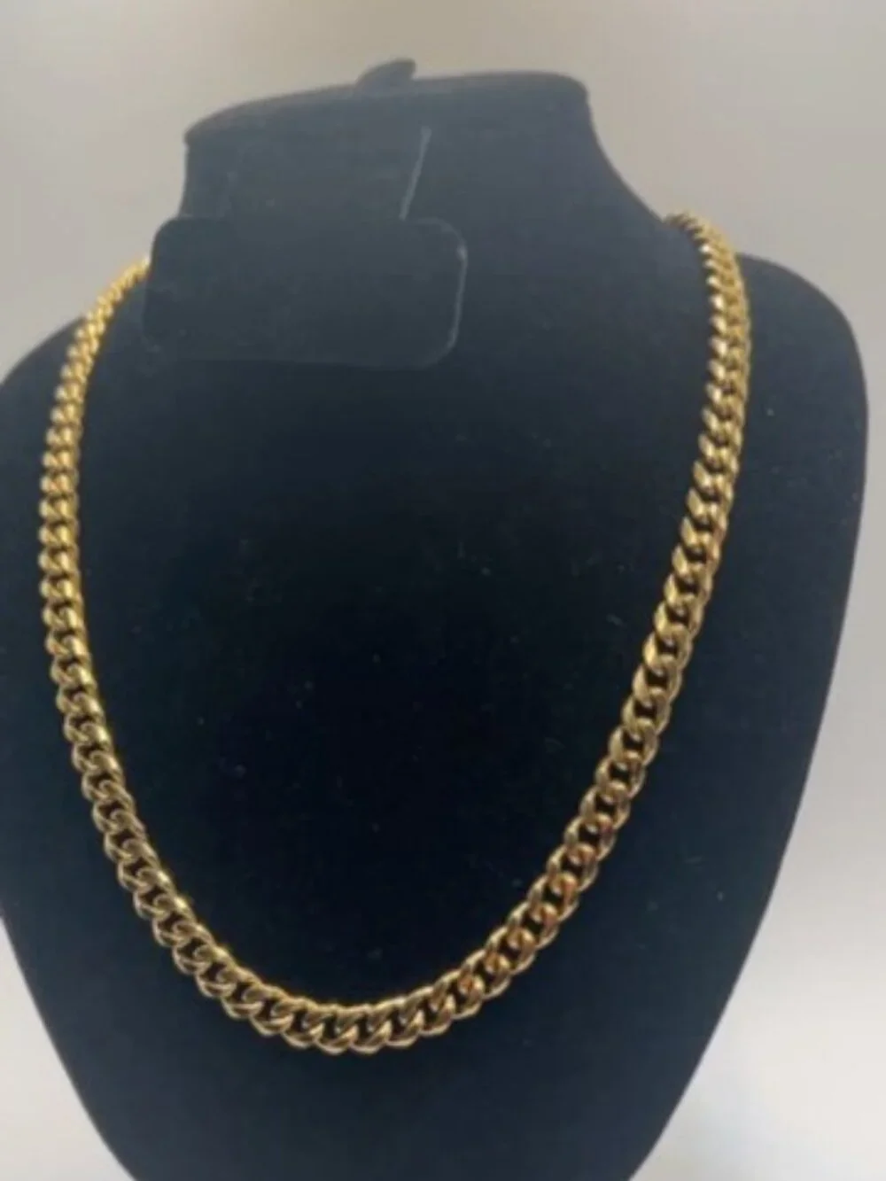 Miami Cuban Link Chain 7mm 24 Inch Real Gold Stainless Steel Plated Solid Mens
